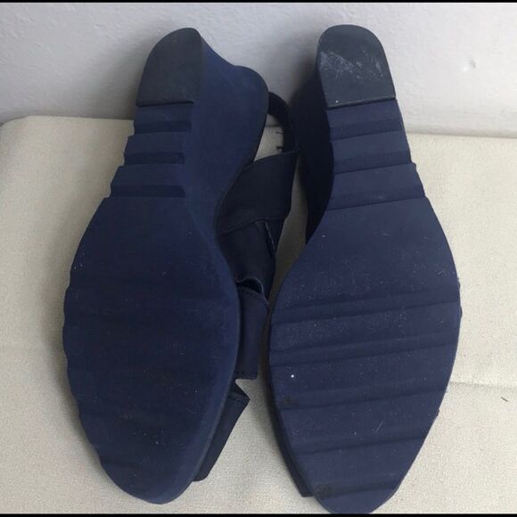 Vintage Handmade Navy Blue Suede Women shoes Size 7 - Picture 11 of 13